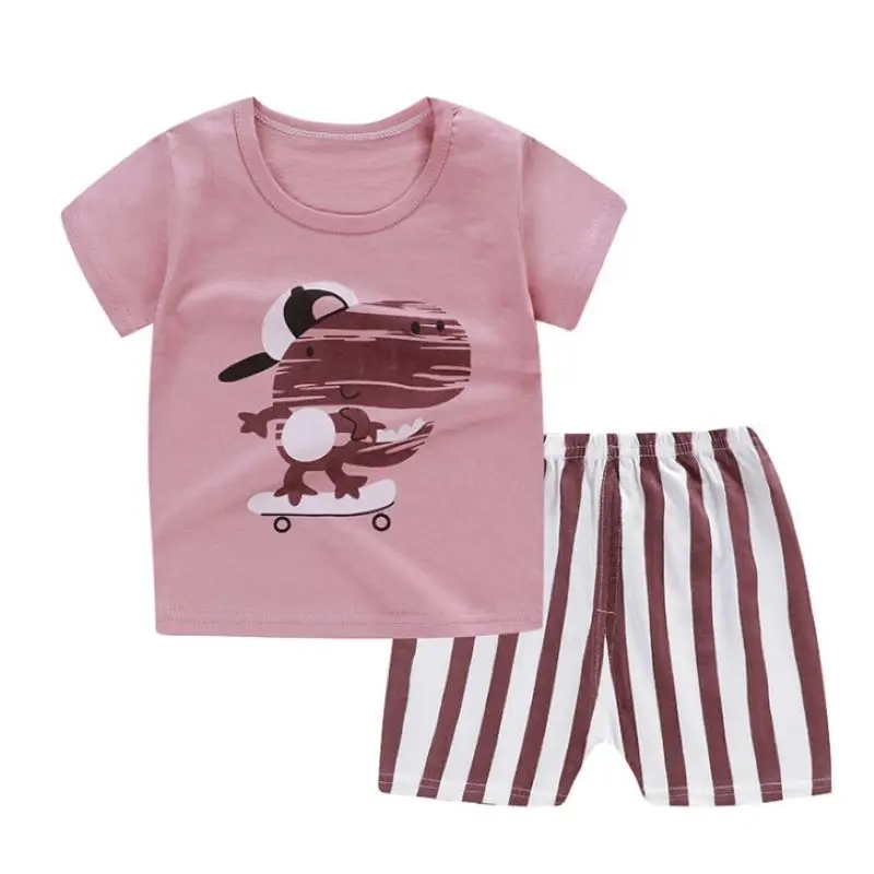 

Baby Boy Summer Clothes T-shirt+shorts Baby Girl Casual Clothing Sets Summer Short Sleeve Cartoon Cotton Infant Newborn Clothes