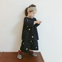 imakokoni original childrens clothing japanese denim long sleeved suit casual pants two piece girl autumn new 0260