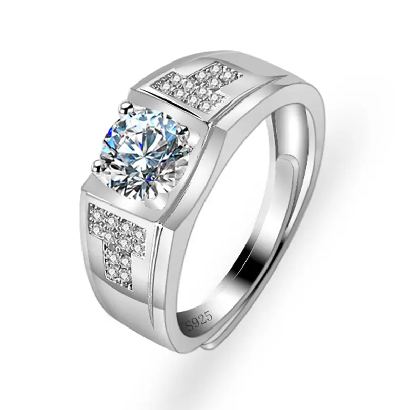 Роскошное 925 пробы Серебряное кольцо с большими квадратными кристаллами для