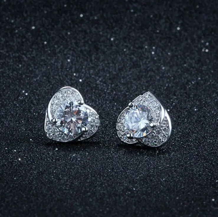 Недорогая заводская цена искусственное сердце любовь Твердые серьги Боб