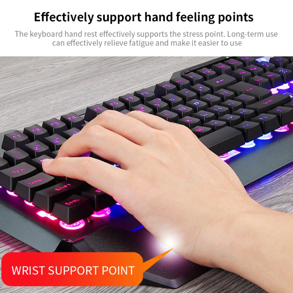 Игровая клавиатура Проводная Combo16 color RGB Светодиодный светящийся USB проводной