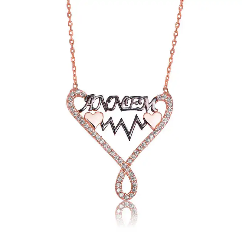 

Real Silver 925 Jewelry Silver Mom Printed Infinity Ladies Necklace