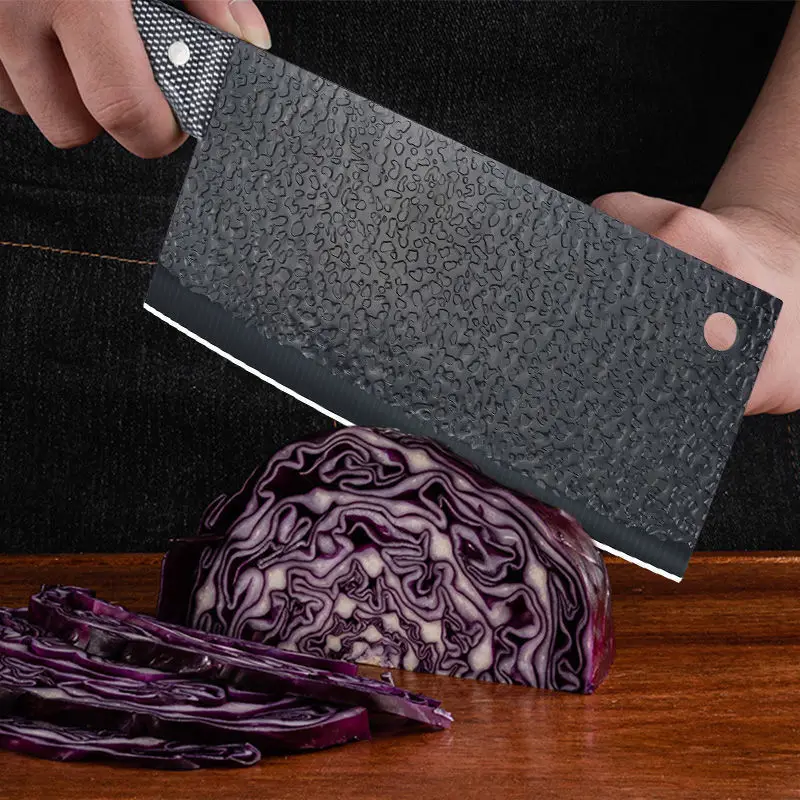 Черный кованый кухонный нож острый бытовая кухонная посуда полный набор | Дом и