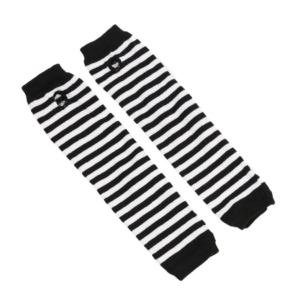 

2021 New Fashion Striped Arm Warm Knitted Women's Wristband Solid Color Long Fingerless Gloves Mittens Accessories