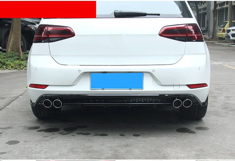 Rear Lip Diffuser Spoiler for VW Volkswagen Golf 7 7.5 MK7.5 Standard And GTI 2017 2018 2019 PP Plastic Black | Автомобили и