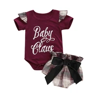 new style trumpet long sleeve baby romper velvet red letters girl triangle romper clothes