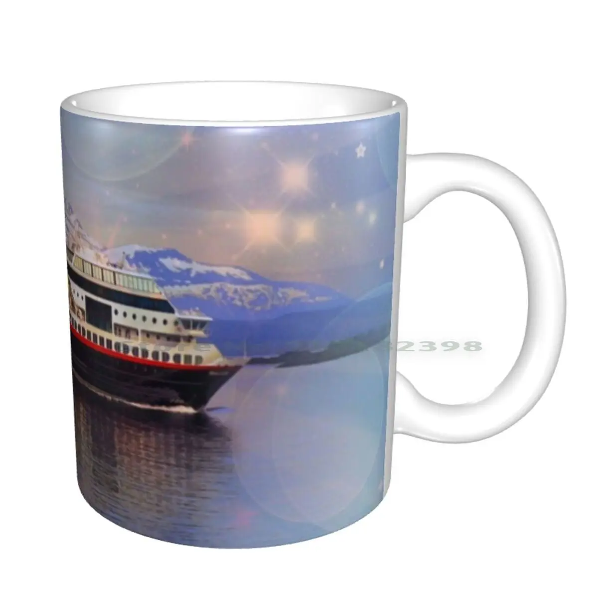 Winter Wonder Land Ceramic Mugs Coffee Cups Milk Tea Mug Norway Molde Ship Hurtigruten Cristmascard Water Sea Ocean Reflections | Дом и сад
