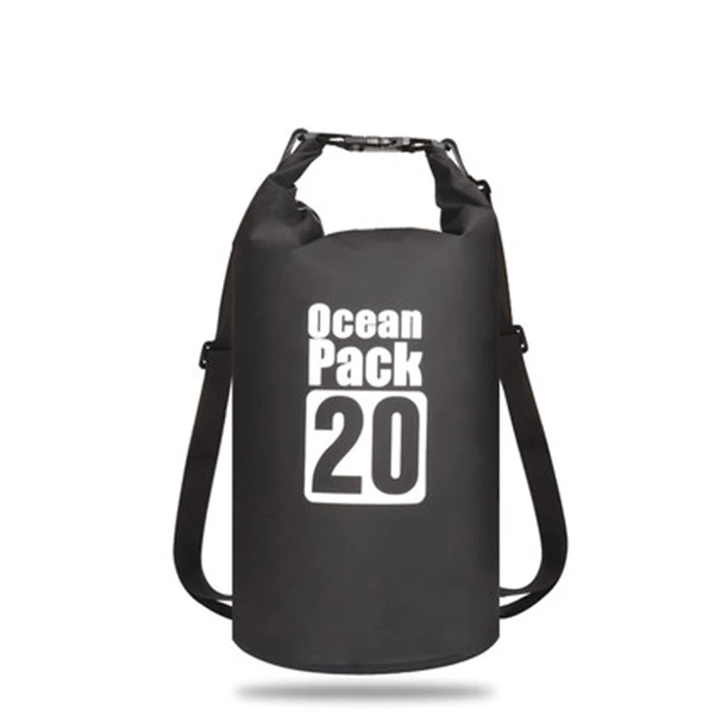 20L Black 5L/10L/15L/20L/30L открытый плавательный водонепроницаемый мешок пакет ПВХ брезент Кемпинг рафтинг хранения сухой мешок с регулируемым ремешком крюк - Цвет: 20L Black
