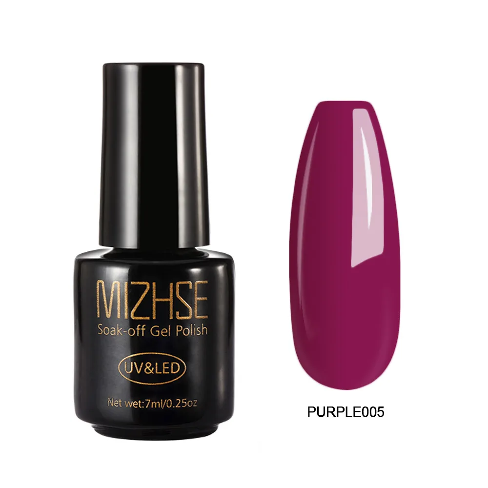 Purple005 MIZHSE дизайн ногтей УФ-гель для ногтей замачиваемый синий цвет УФ-гель лак для ногтей Полупостоянный светодиодный гель для ногтей эмаль УФ-клей - Цвет: Purple005