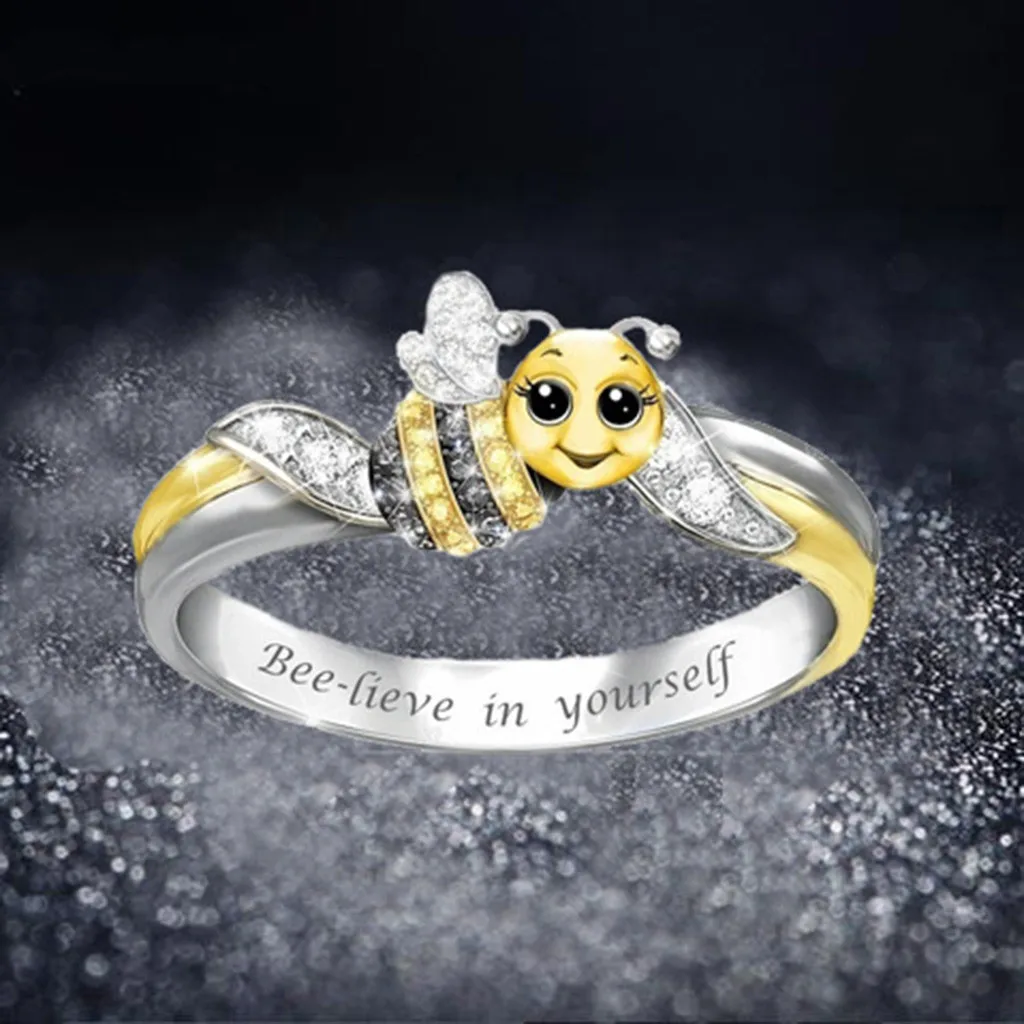 Кольцо на День святого Валентина милая пчелка женские свадебные украшения