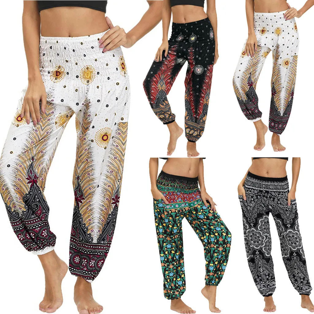 Штаны для йоги мужчин и женщин повседневные богемные свободные штаны