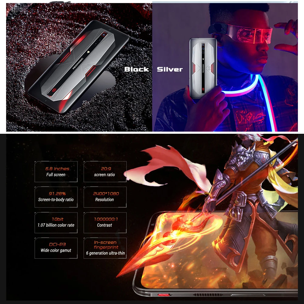 Оригинальный телефон RedMagic 6 дюймов оригинальный 16 Гб 256 ГБ Snapdragon 888 Android 11 игровой