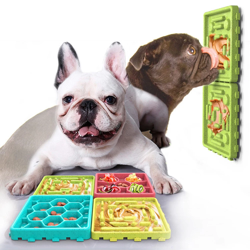 

4pcs Silicone Pet Lickimat For Cats Dogs Lose Weight Slow Eating Feeder Dog Bowl TPR Lick Mat Feeding Food Bowls Dog Supplies