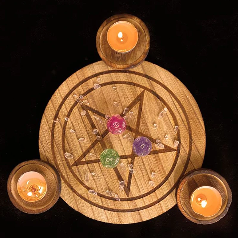 Астрология пентаграмма фотография Настольная Pentacle алтальная тарелка Triquetra