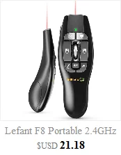 Lefant F8 портативный 2,4 ГГц беспроводной ведущий с красным лазером для PowerPointer Презентация пульт дистанционного управления воздушная Летающая мышь