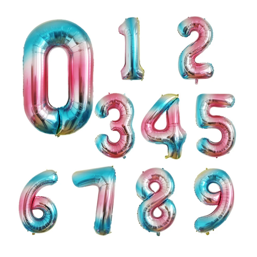 40 дюймов Большой фольги номер дня рождения шары изменение цвета 0 1 2 3 4 5 6 7 8 9