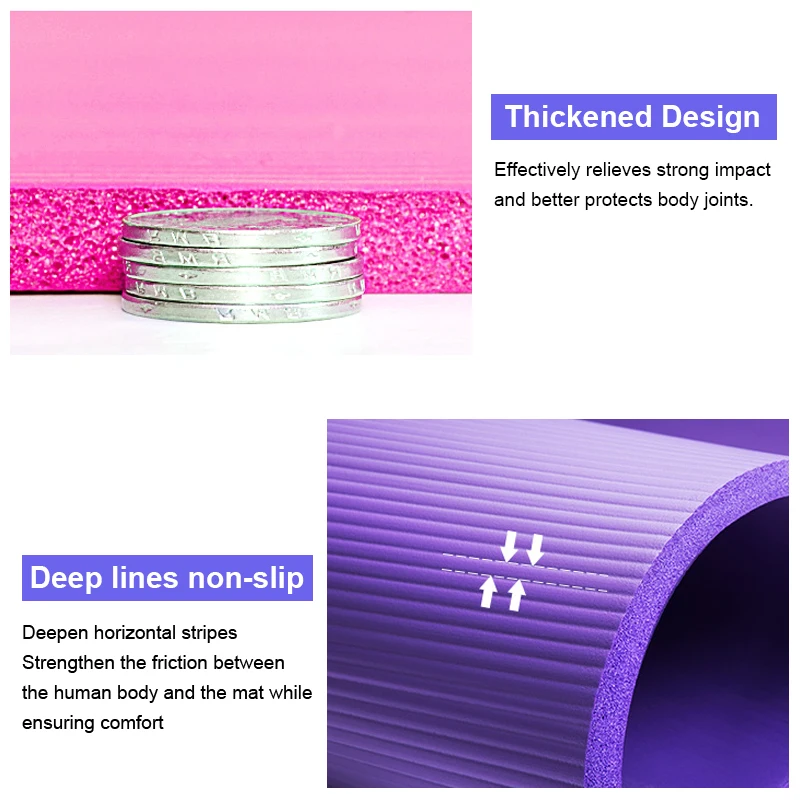 Коврик для йоги 10 мм NBR из трех частей нескользящий пилатеса начинающих фитнеса