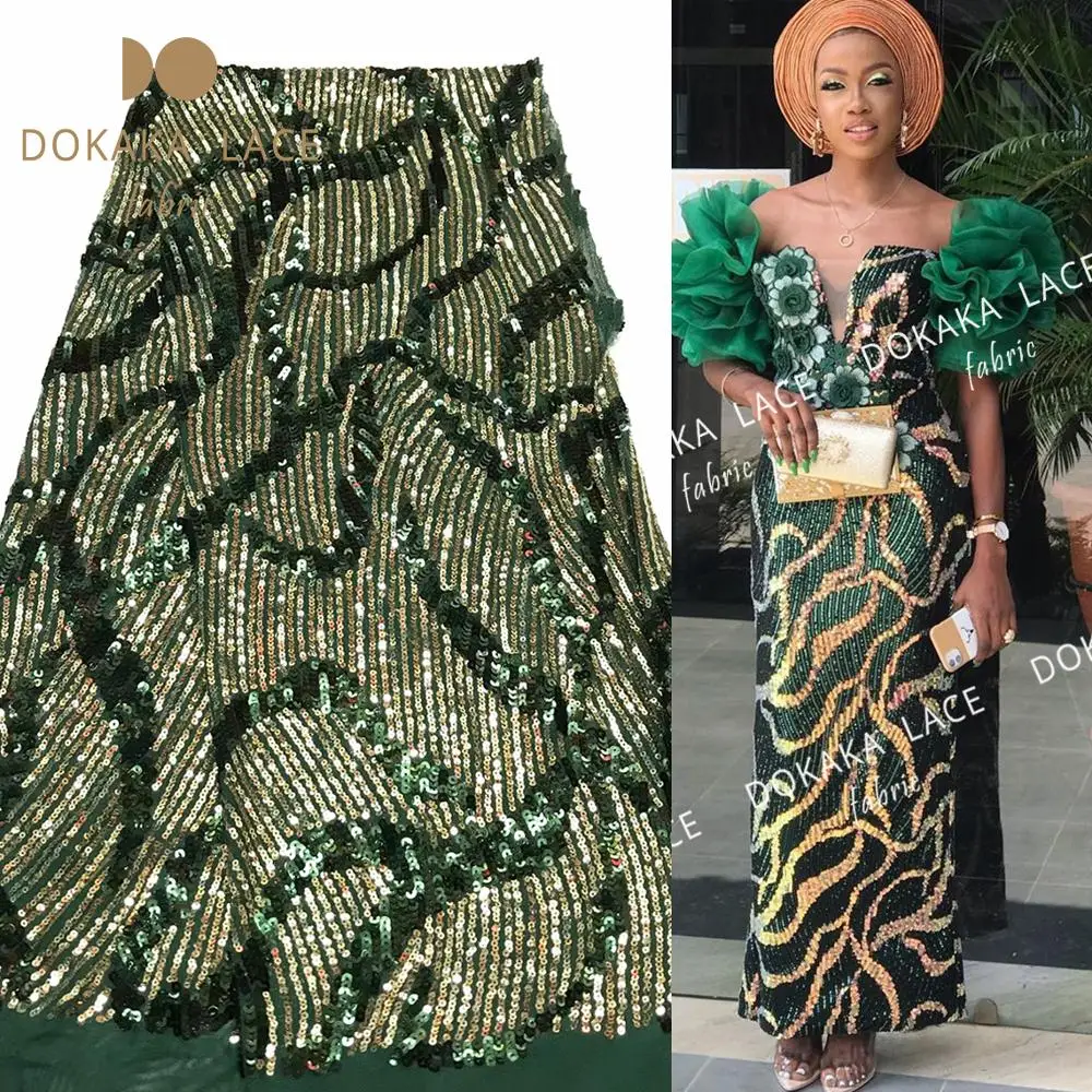 2020 Высококачественная африканская ткань с пайетками и сеткой из Дубаи