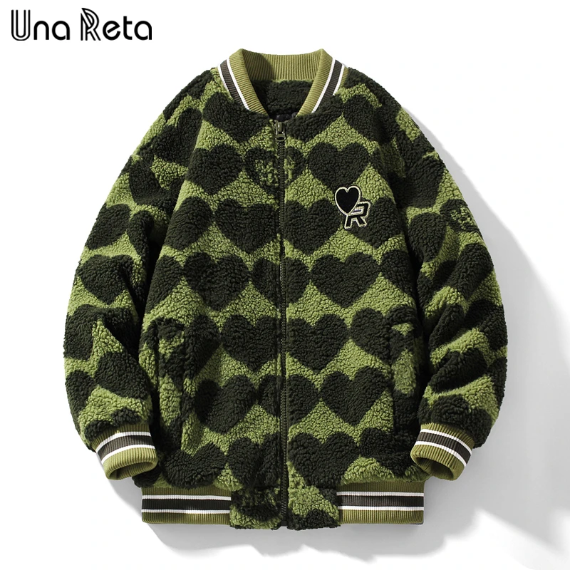 

Una Reta/зимняя мужская куртка с милым принтом, Повседневная парка, хлопковое пальто, уличная Мужская одежда, теплая куртка из овечьей шерсти