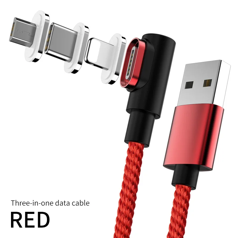 Магнитный кабель 90 градусов usb c Micro usb type C кабель для быстрой зарядки L-Line Micro usb type-C магнитное зарядное устройство для iphone X xiaomi