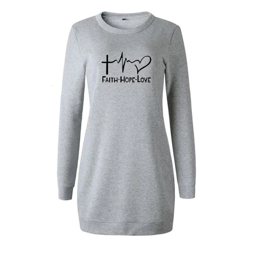 

FAITH LOVE HOPE Letters Print Hoodies For Women Round Neck Long Sleeve Kawaii Sweatshirts Tops Hoodies Casual Cotton Pockets