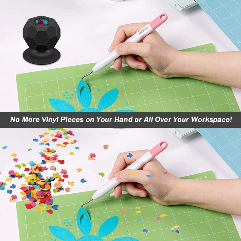 

2 Pcs Suctioned Vinyl Weeding Scrap Collector Silicone Suction Cups for Vinyl Disposing Craft Weeding Tools Holder Set