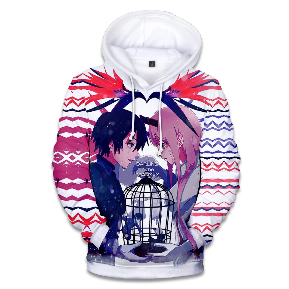 

2021Creative DARLING In The FRANXX 3D Hoodies Anime Zero Two Hoodie Sweatshirt Cute Boys Girls Clothes Men/Women Streetwear Tops