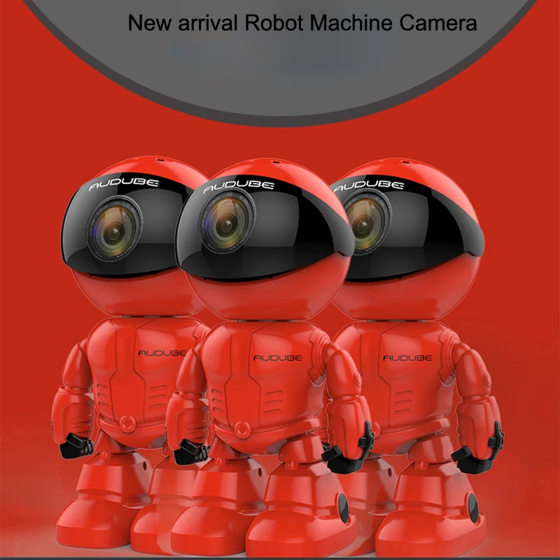 Беспроводная красная Роботизированная Wi-Fi камера IP P2P CCTV видеонаблюдения HD H.264 130MP