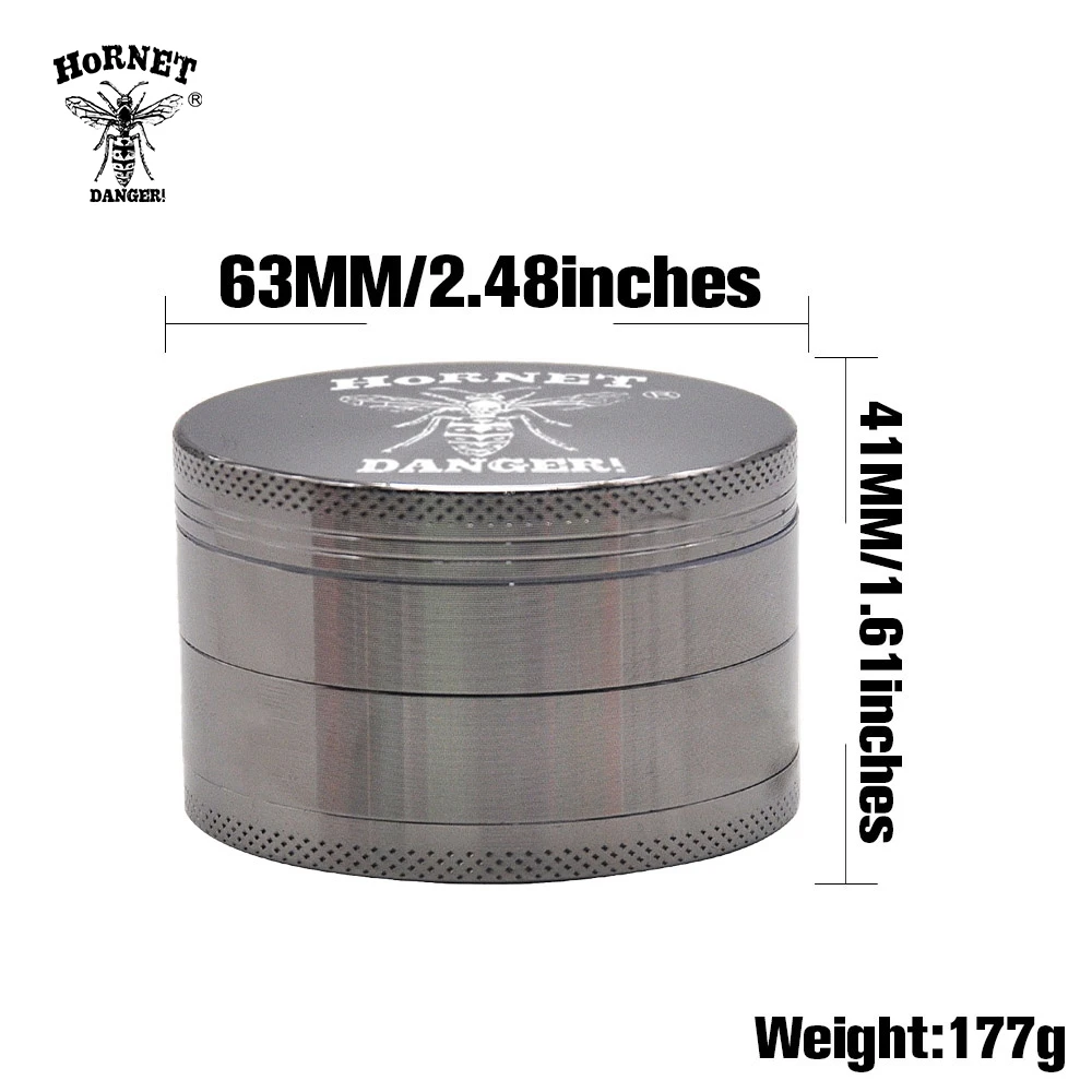 Металлическая шлифовальная машина для табачных трав HORNET с лотком Ловца пыльцы 63