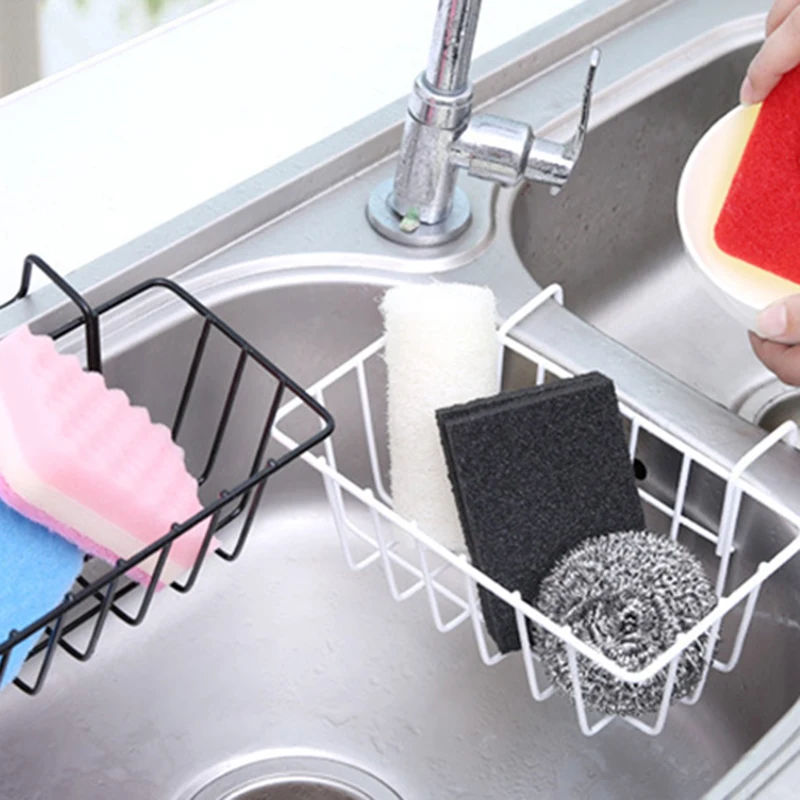 Brand New And High Quality Sink Sponge Storage Hanging Drain Basket Rack Multi Function Iron Kitchen Holder | Дом и сад