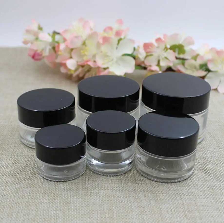 30G transparent glass bottle/ jar for cream/gel/essence/moisturizer/serum/mask cream art nail packing aluminum/plastic lid | Красота и