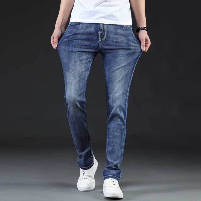 DIMI Long Trousers Big Size  Jeans Men Stretch Casual Mens Blue Jeans Denim Spring Autumn Brand Clothes Jeans 42 44 46 New