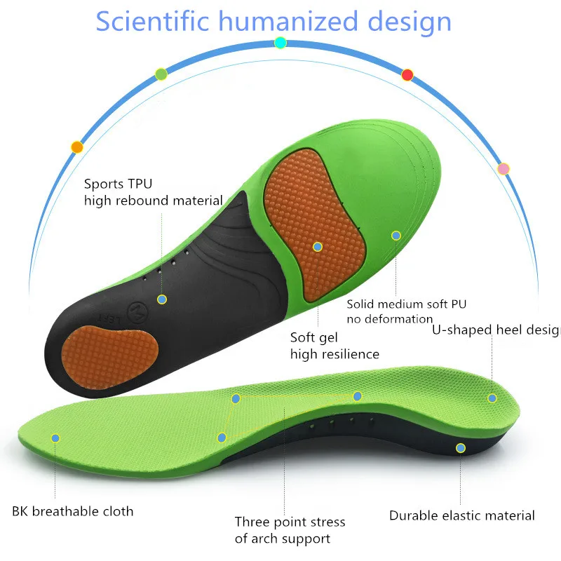 Sweat Absorbing Breathable Sports Sole Insole Arch Pad X / O Leg Scientific Correction Flat Foot Arch Support Pad