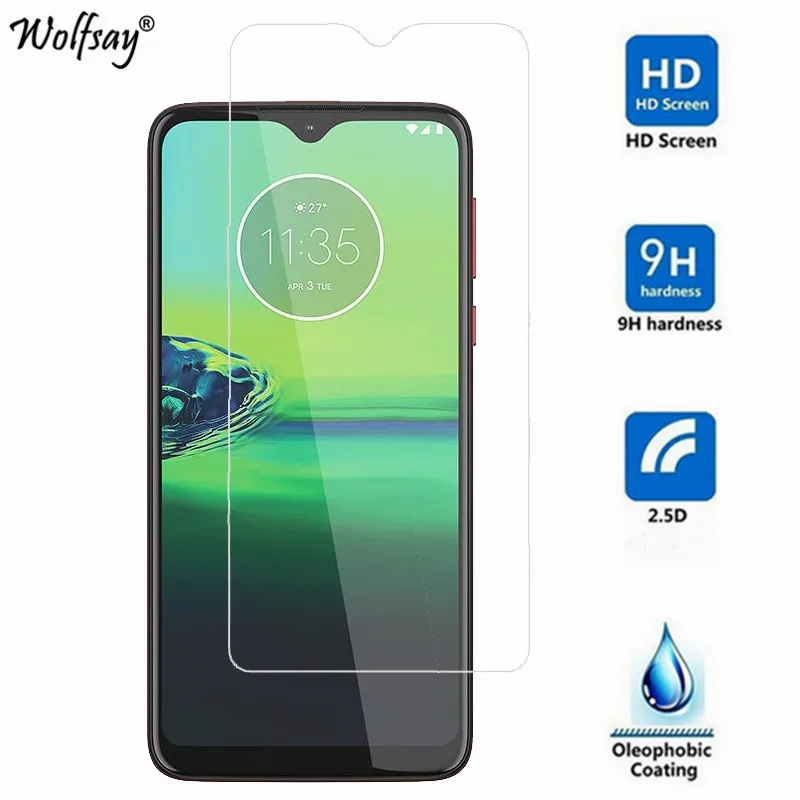 Protector de pantalla de vidrio templado para Moto G8 Play, pel&iacute;cula protectora de tel&eacute;fono 9H para Motorola Moto G8 Play, 2 uds.-2
