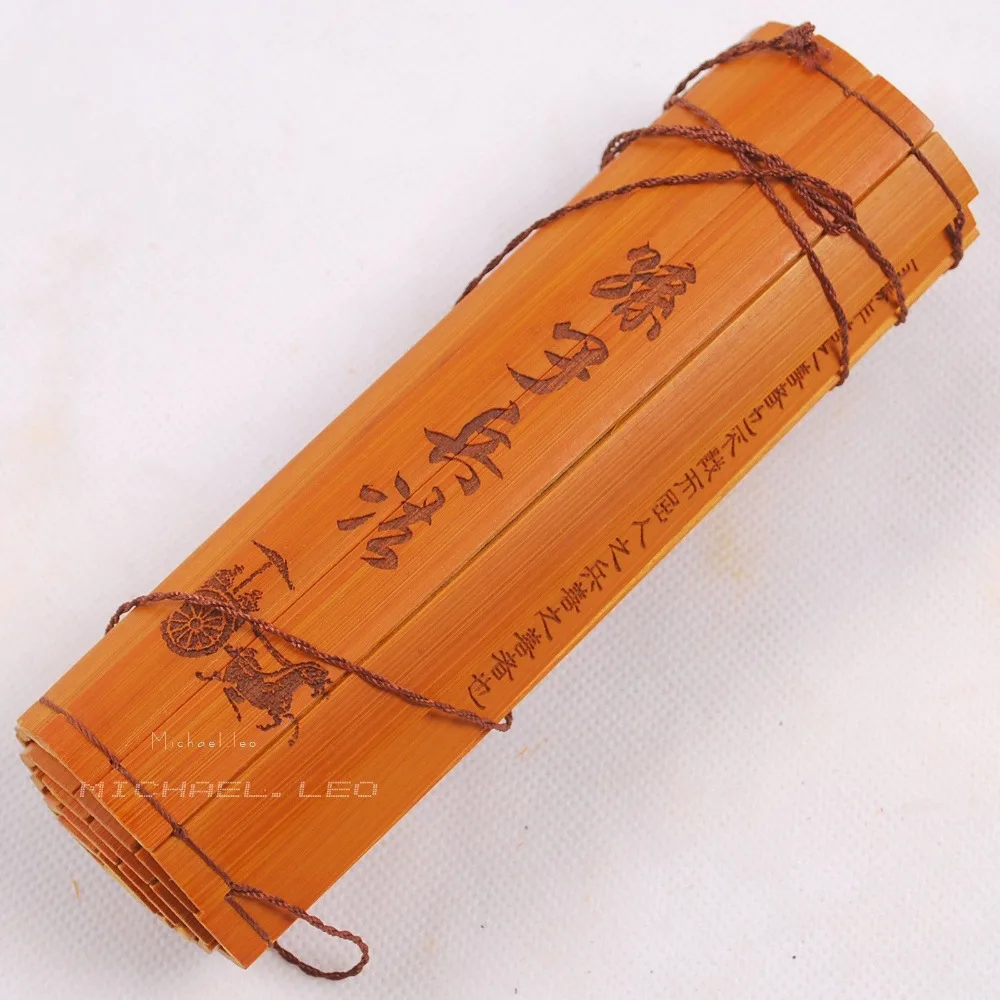 

Rare Ancient Antiquity Chinese Bamboo Book "The Art of War" decoration