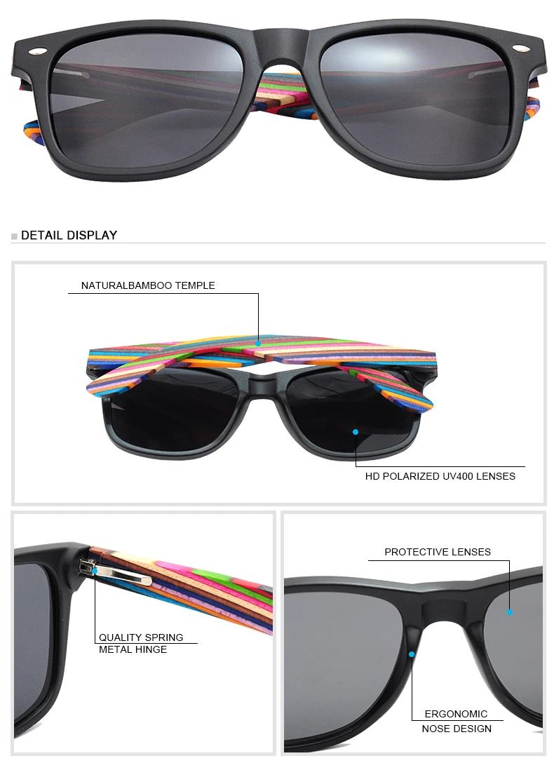 LONSY Роскошные бамбуковые солнцезащитные очки ручной работы для женщин и мужчин