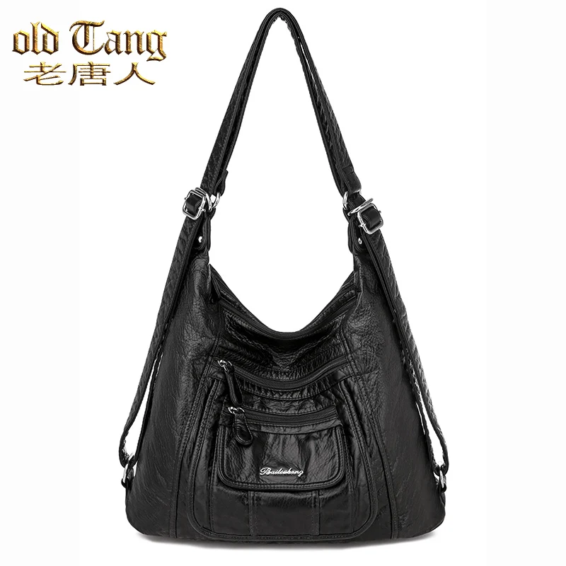 

OLD TANG High Quality Leather Luxury Women's Backpack Shoulder Bags for Women 2020 New Fashion Casual Female Student Backpacks