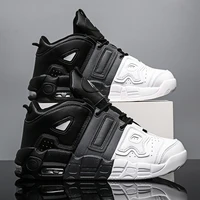 mens breathable basketball shoes shockproof high top sports shoes outdoor training air cushion casual board shoes teenagers stu