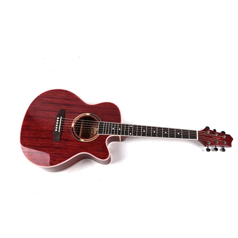 Акустическая гитара 36 дюймов народная из красного дерева полированный набор для