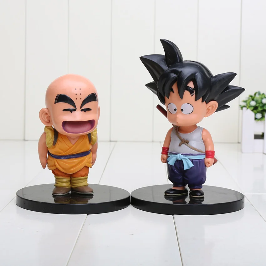 2170 Goku Krillin 2 шт. Dragon Ball Z Son Goku& Krillin Dragonball saiyan Kuririn фигурки монахов с качающейся головкой держатель телефона украшение автомобиля игрушка - Цвет: 2170 Goku Krillin