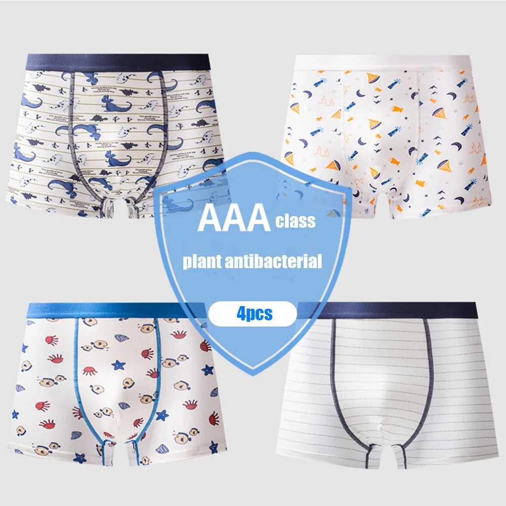 Los ni&ntilde;os ropa interior para ni&ntilde;os pantalones cortos de dibujos animados de algod&oacute;n suave ropa interior de los ni&ntilde;os grandes bragas 4 unids/lote-4
