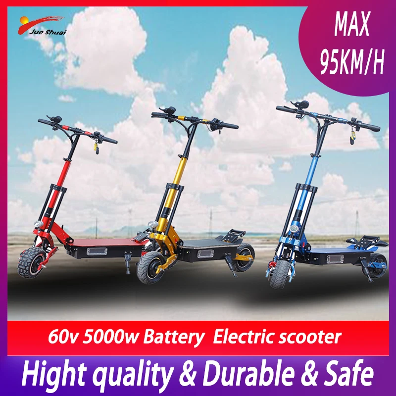 60V5000W 95 км/ч 11 дюймов внедорожный электрический скутер двойные двигатели для