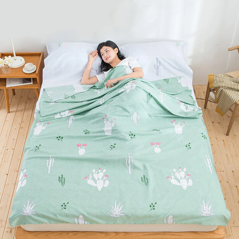 Устойчивый к пятнам хлопковый туристический спальный мешок мультяшный для