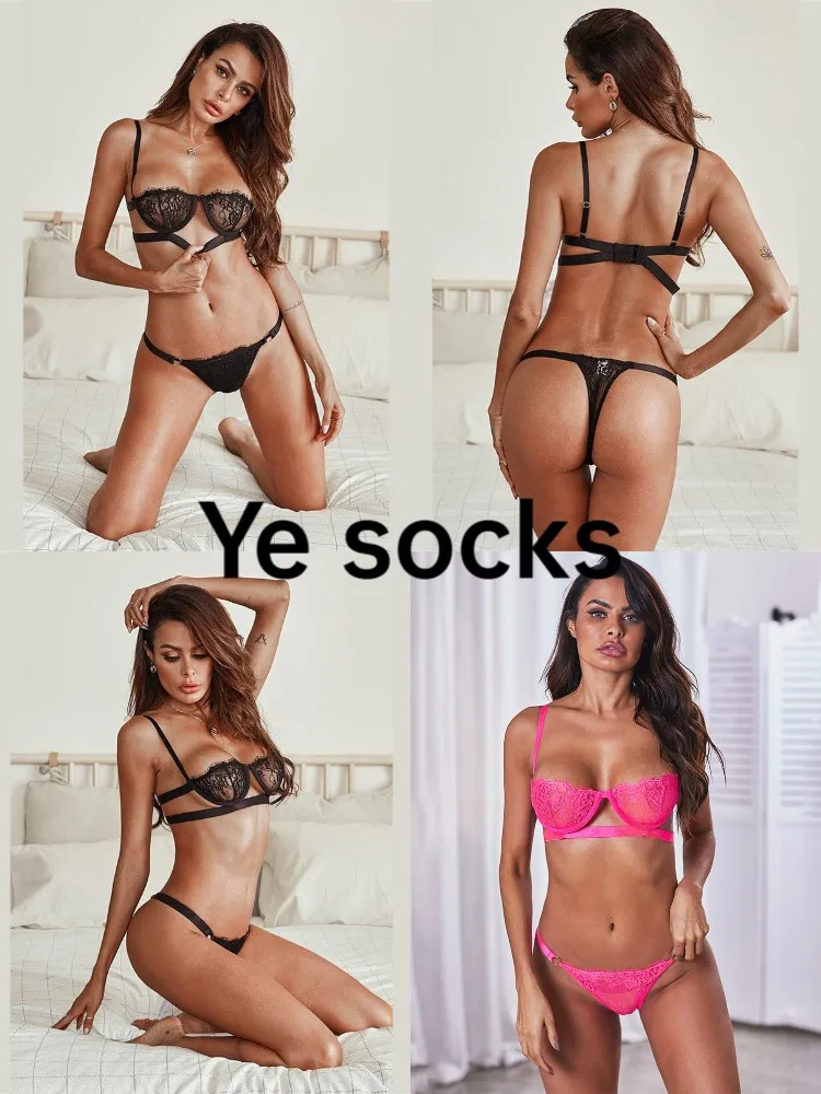 

European And American Interest Underwear Set Female American 2021 New Two-Piece Lace Splicing Sexy Temptation Hot Underwear