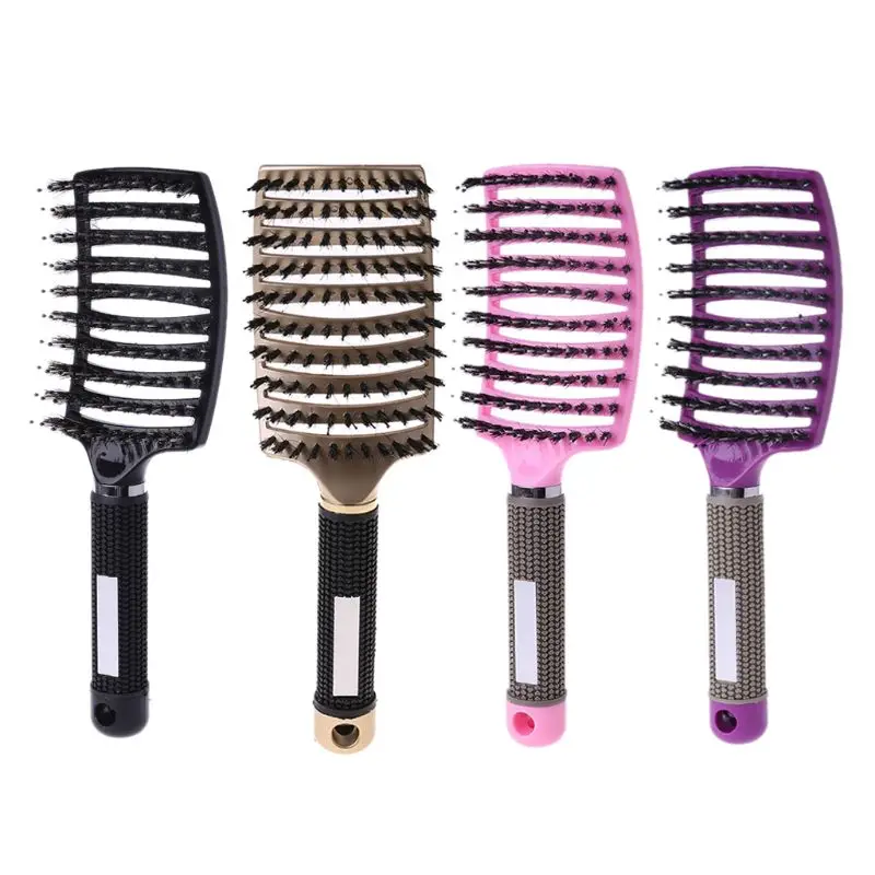 

Salon Professional Bristle & Nylon Hairbrush Scalp Massage Comb Wet Hair Brush