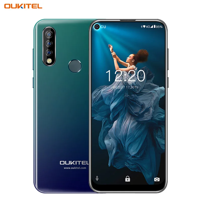 Gradient OUKITEL C17 Pro 4 Гб 64 Гб мобильный телефон 6,35 ''полный экран распознавание лица отпечатков пальцев Android 9,0 13MP двойная камера 4G сеть 2.4GH 5G Wifi - Color: Gradient