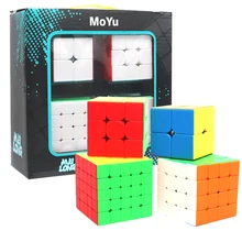 MoYu Cubing Classroom Gift Box Cube 2x2 3x3 4x4 5x5 Speed Professional Magic Cubes MeiLong 2pcs|4pcs/set Educational Puzzle Toys