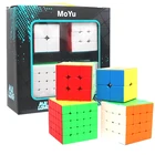 MoYu Cubing классная Подарочная коробка куб 2x2 3x3 4x4 5x 5 кубик рубика  скоростей профессиональные магические кубики MeiLong 2 шт.  4 шт.компл. Обучающие головоломки игрушки