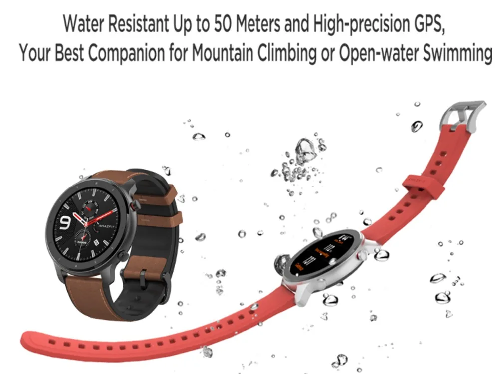 Huami Смарт-часы Amazfit GTR 42 мм amoled Huami Gtr 5ATM водонепроницаемые Смарт-часы 24 дня батарея AMOLED экран 12 спортивных режимов