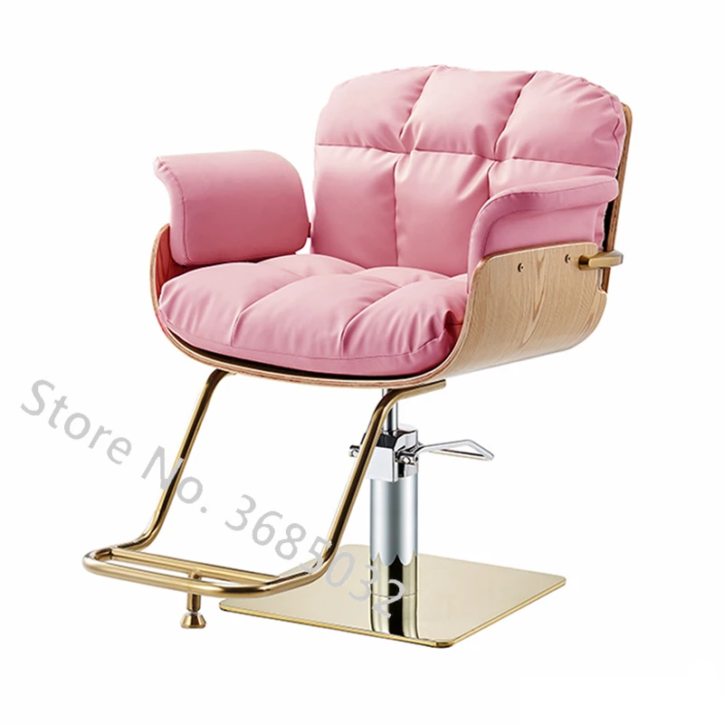 

Кресло для парикмахерской North Pink, кресло для парикмахерской с золотистыми ножками, кресло для парикмахерской в американском стиле, Трендово...
